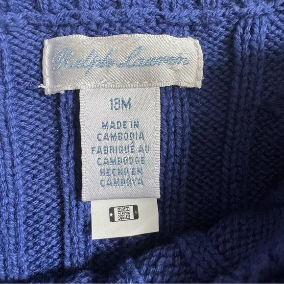 Polo Ralph Lauren Baby Girls Cable Knit Sweater 18 Mo EUC Long Sleeve Top Chic - Picture 2 of 7